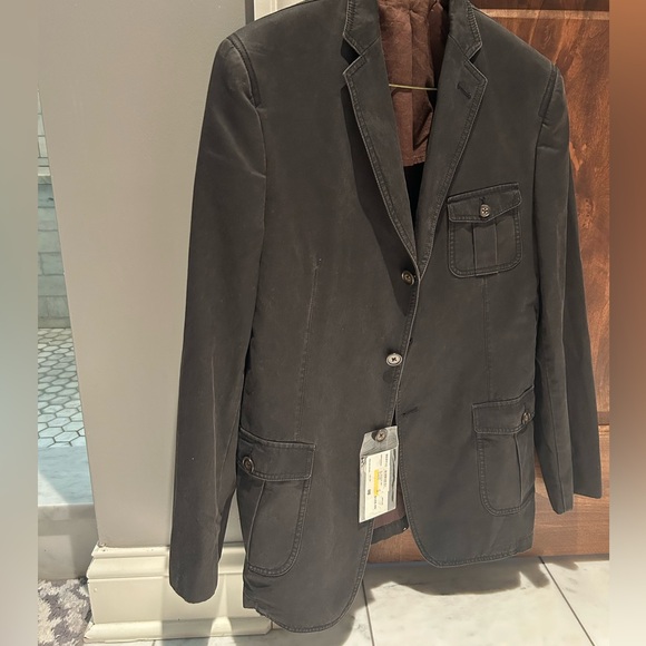 DKNY Charcoal Leather Jacket - Picture 4 of 6